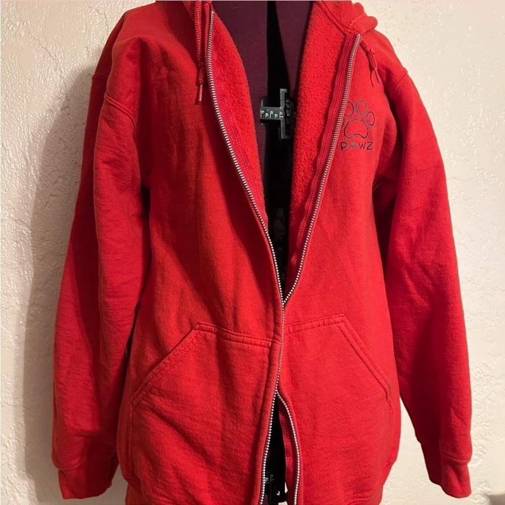 PAWZ Red Fleece with Paw Logo - Picture 4 of 5